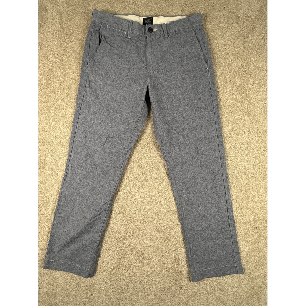 J.Crew Stretch Chino Pants Mens 29x32 Blue Heathered Cotton Blend Straight Leg